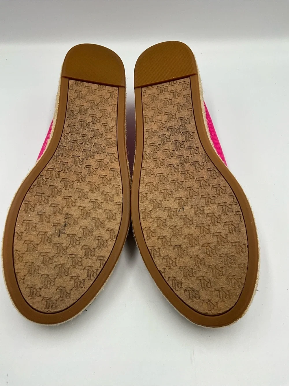 Ralph Lauren Slip-On Size 8.5 Pink and White Striped Espadrille Slip-On